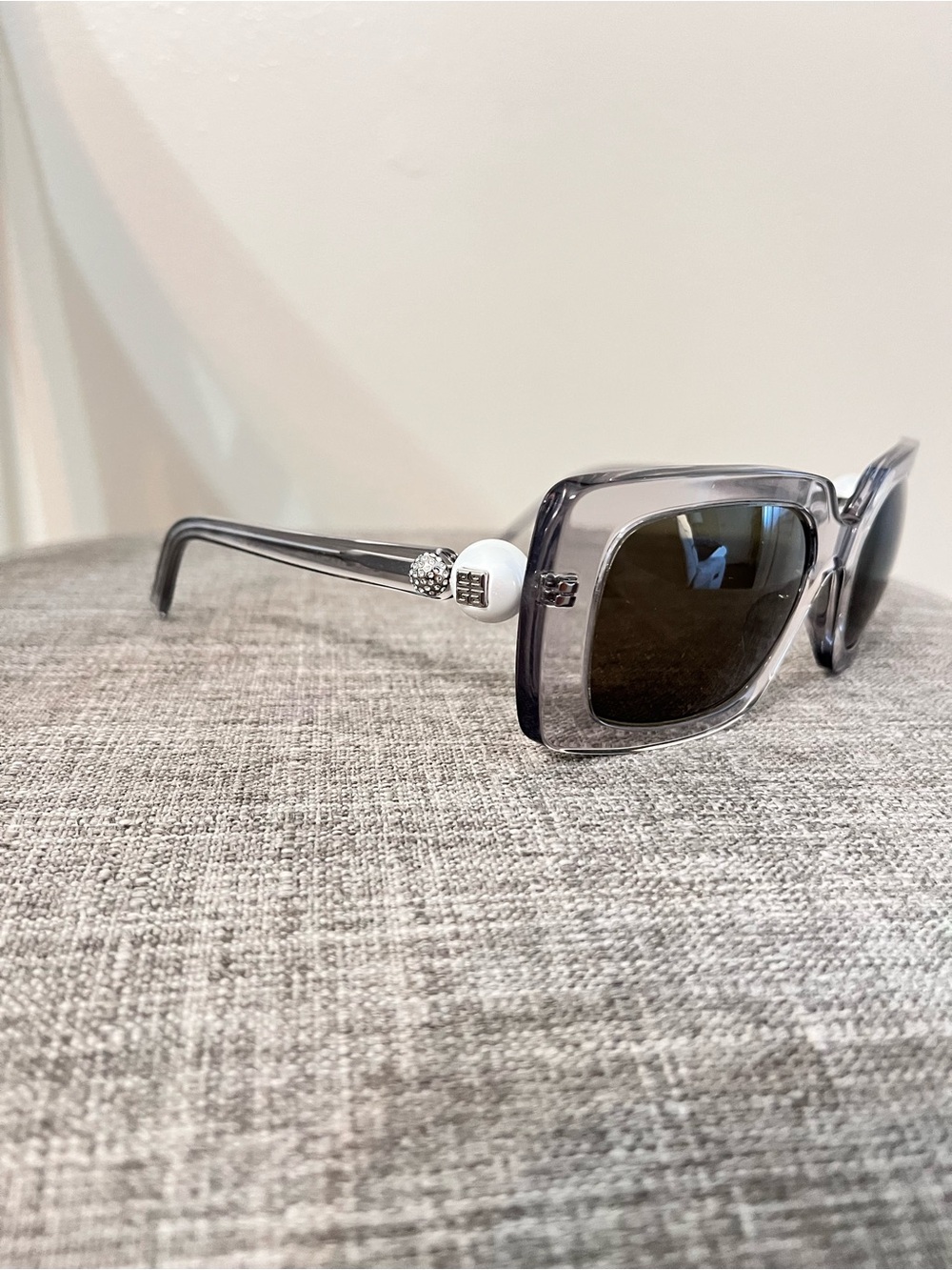 Givenchy Clear Square Sunglasses with Dark Lenses - Picture 2 of 6